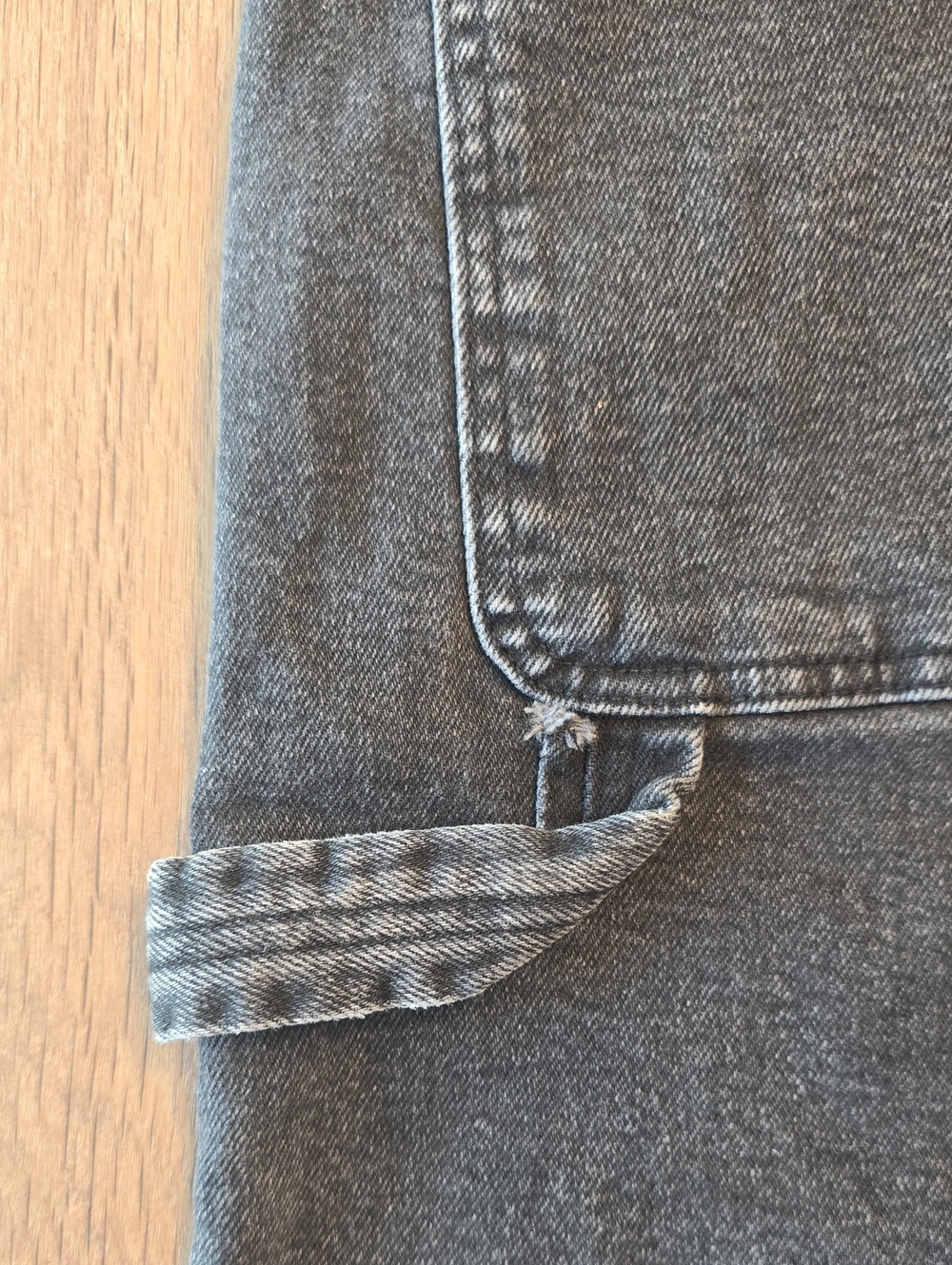 Hollister Baggy Carpenter Jeans Mens 30x32 Black Utility Wide Leg Denim - Picture 9 of 10